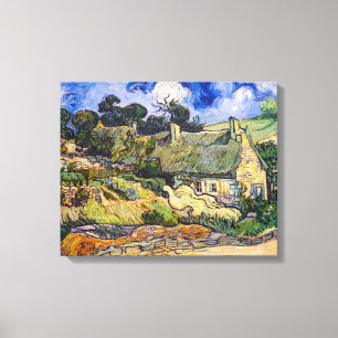 Lienzo Vincent Van Gogh - Cabañas con Techo de Paja en Co