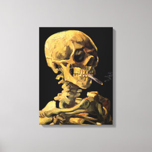 Lienzo Vincent Van Gogh - Calavera con cigarrillo encendi