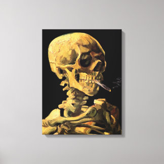 Lienzo Vincent Van Gogh - Calavera con cigarrillo encendi