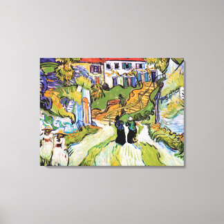 Lienzo Vincent Van Gogh - Calle del pueblo y escaleras