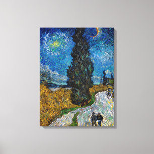 Lienzo Vincent van Gogh - Camino con ciprés y estrella