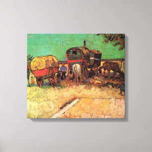 Lienzo Vincent van Gogh - Campamento de caravanas gitanas