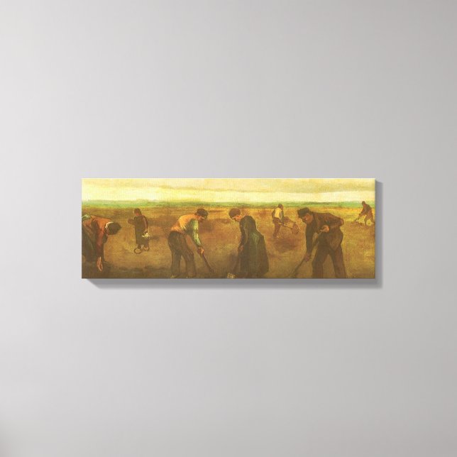 Lienzo Vincent van Gogh - Campesinos plantando papas (Anverso)