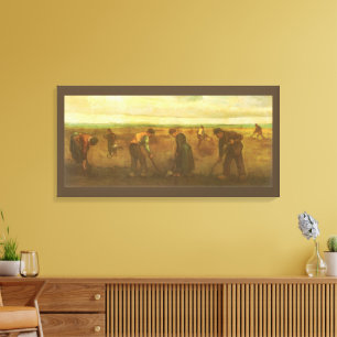 Lienzo Vincent van Gogh - Campesinos plantando patatas