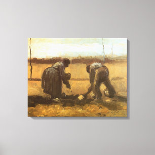Lienzo Vincent van Gogh - Campesinos plantando patatas