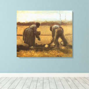 Lienzo Vincent van Gogh - Campesinos plantando patatas