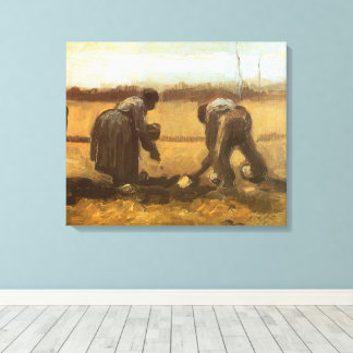 Lienzo Vincent van Gogh - Campesinos plantando patatas