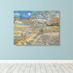 Lienzo Vincent Van Gogh, campo cerrado con campesino