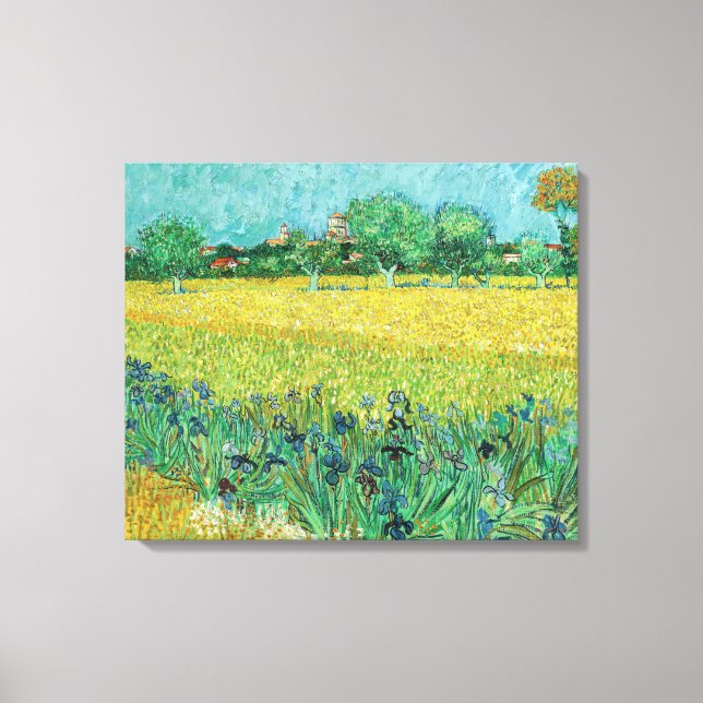 Lienzo Vincent van Gogh - Campo con lirios cerca de Arlés (Anverso)