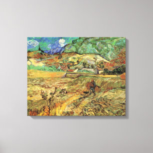 Lienzo Vincent van Gogh - Campo de trigo cercado con camp