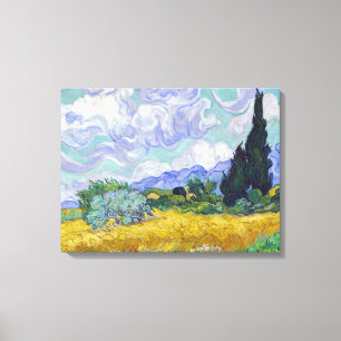 Lienzo Vincent Van Gogh - Campo de trigo con cipreses