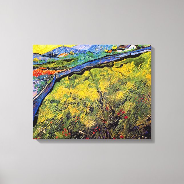 Lienzo Vincent Van Gogh - Campo de trigo en primavera (Anverso)