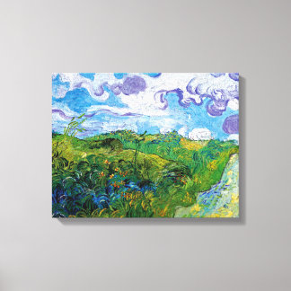 Lienzo Vincent Van Gogh - Campos de trigo verde en Auvers