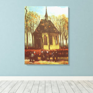 Lienzo Vincent van Gogh - Capilla en Nuenen, Asistentes a