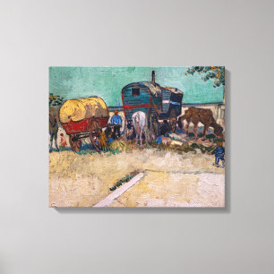 Lienzo Vincent Van Gogh - Caravanas, campamento gitano ce