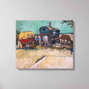 Lienzo Vincent Van Gogh - Caravanas, campo gitano cerca d