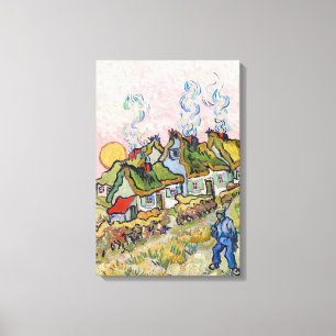 Lienzo Vincent van Gogh - Casas y Figura
