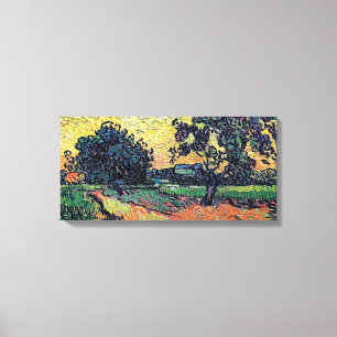 Lienzo Vincent Van Gogh - Castillo de Auvers al atardecer