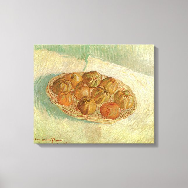 Lienzo Vincent van Gogh - Cesta de manzanas de vida fija (Anverso)