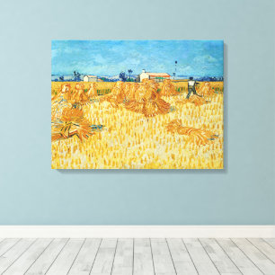 Lienzo Vincent Van Gogh, cosecha de maíz en Provenza