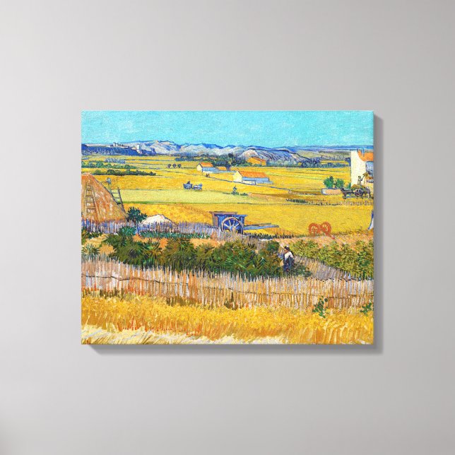 Lienzo Vincent van Gogh - Cosecha en La Crau (Anverso)
