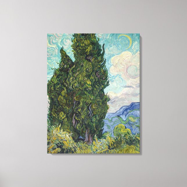 Lienzo Vincent van Gogh - Cypresses (Anverso)