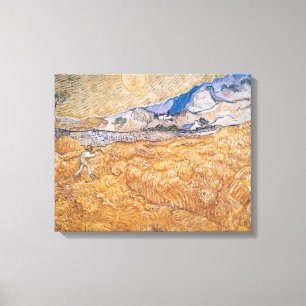 Lienzo Vincent van Gogh el   la máquina segador