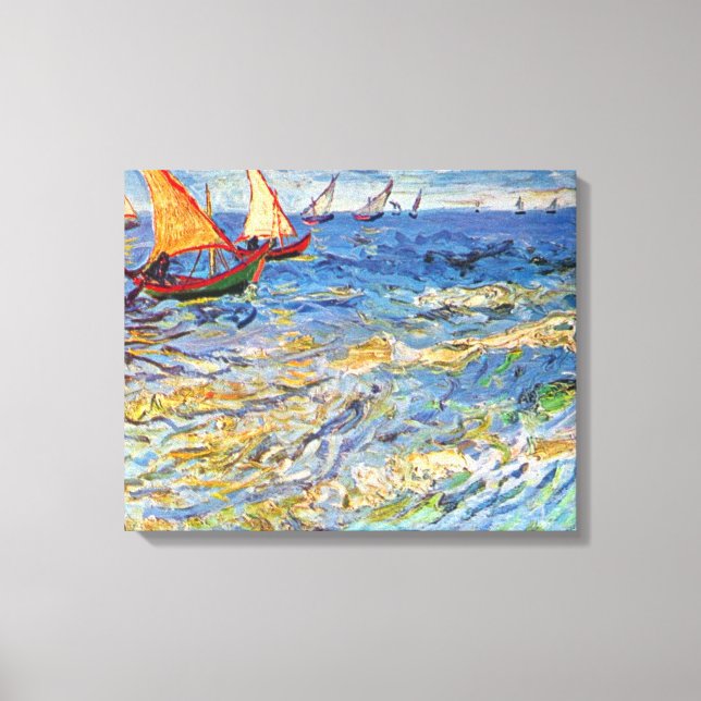 Lienzo Vincent Van Gogh - El Mar En Saintes Maries (Anverso)