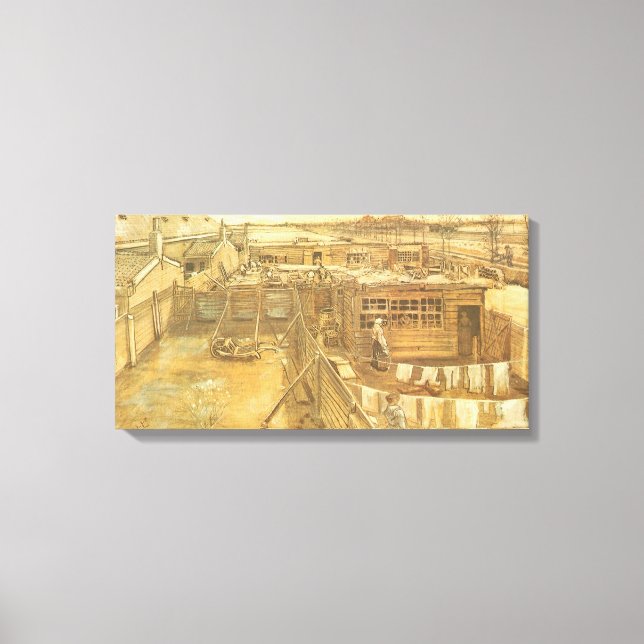 Lienzo Vincent van Gogh - El yard y la lavandería del car (Anverso)
