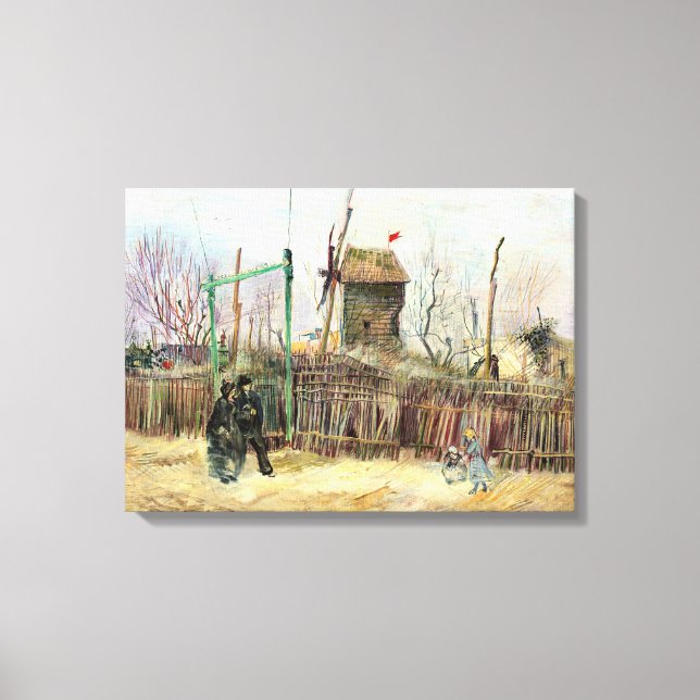 Lienzo Vincent van Gogh - Escena callejera en Montmartre (Anverso)