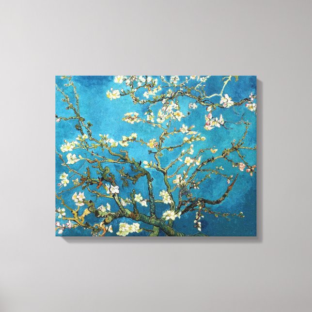 Lienzo Vincent van Gogh, floreciente árbol de almendros (Anverso)