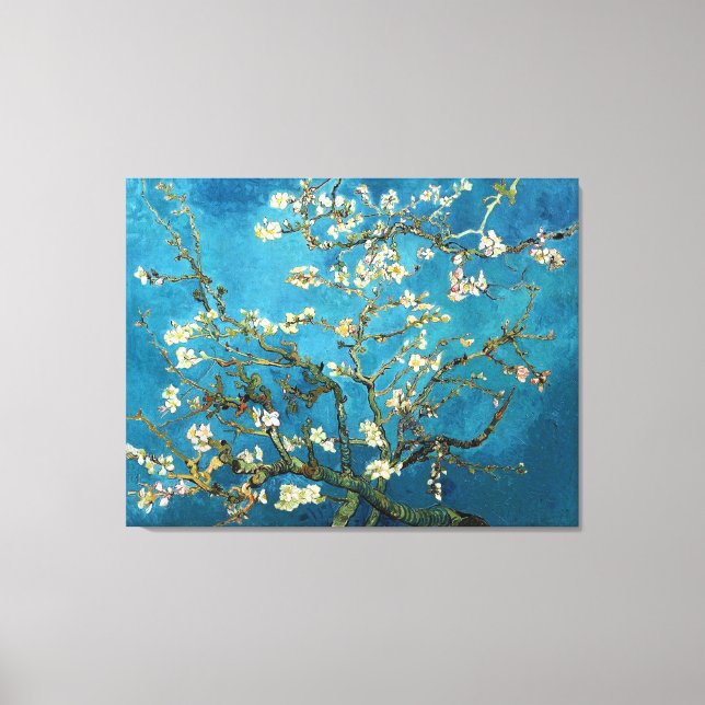 Lienzo Vincent van Gogh, floreciente árbol de almendros (Anverso)