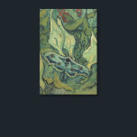 Lienzo Vincent van Gogh - Gran polilla pavo real<br><div class="desc">Gran Mariposa Pavo Real (1889) de Vincent van Gogh es una pintura de naturaleza muerta de arte fino vintage postimpresionista. Un insecto, la polilla emperador, en un jardín de primavera con flores de lirio de cala y otras plantas. Van Gogh la llamó 'polilla de la muerte' y pintó una calavera...</div>