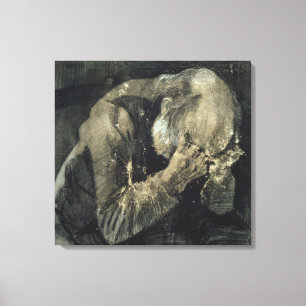 Lienzo Vincent van Gogh Hombre con la cabeza en las man