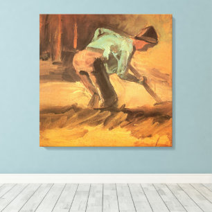 Lienzo Vincent van Gogh - Hombre inclinado con bastón o p