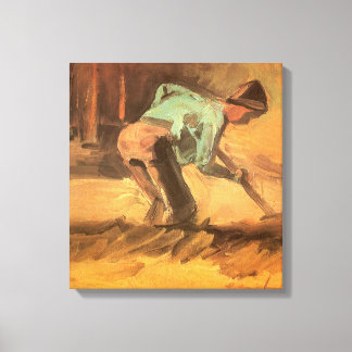 Lienzo Vincent van Gogh - Hombre inclinado con bastón o p