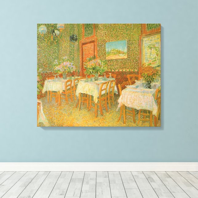 Lienzo Vincent van Gogh - Interior de un restaurante (Insitu (piso de madera))