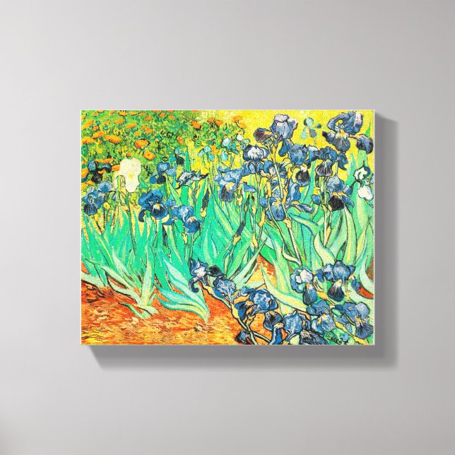 Lienzo Vincent van Gogh Irises 1889 Flores Azules (Anverso)