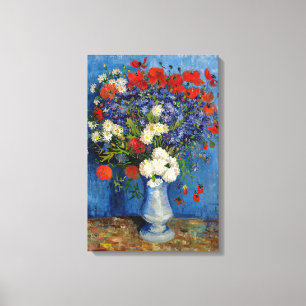 Lienzo Vincent van Gogh - Jarrón con acianos y amapolas