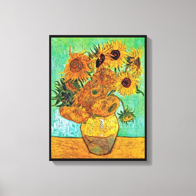 Lienzo Vincent Van Gogh - Jarrón con doce girasoles (Anverso)