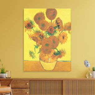 Lienzo Vincent van Gogh - Jarrón con quince girasoles