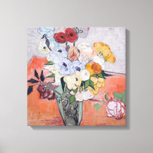 Lienzo Vincent van Gogh - Jarrón con rosas y anémonas