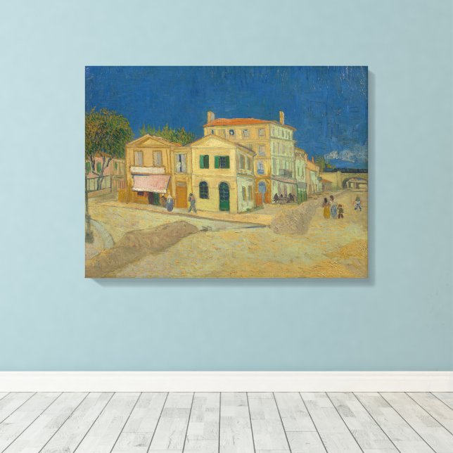 Lienzo Vincent Van Gogh, La Casa Amarilla, La Calle (Insitu (piso de madera))