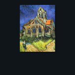 Lienzo Vincent van Gogh - La Iglesia de Auvers<br><div class="desc">La Iglesia de Auvers (1890) de Vincent van Gogh es una pintura religiosa de la arquitectura del arte del arte de la época del Impresionismo. Una mujer camina por un camino hacia la capilla del pueblo con hermosas vidrieras. Una escena de la arquitectura de la vida cotidiana. Sobre el artista:...</div>