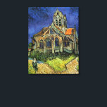 Lienzo Vincent van Gogh - La Iglesia de Auvers<br><div class="desc">La Iglesia de Auvers (1890) de Vincent van Gogh es una pintura religiosa de la arquitectura del arte del arte de la época del Impresionismo. Una mujer camina por un camino hacia la capilla del pueblo con hermosas vidrieras. Una escena de la arquitectura de la vida cotidiana. Sobre el artista:...</div>