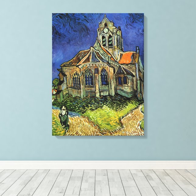 Lienzo Vincent van Gogh - La Iglesia de Auvers (Insitu (piso de madera))