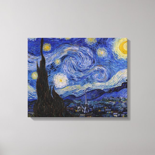 Lienzo Vincent Van Gogh - La noche estrellada (Anverso)