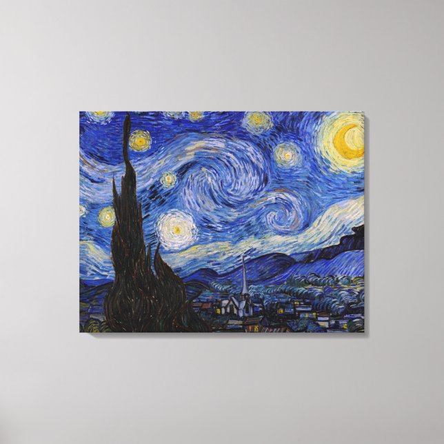 Lienzo Vincent Van Gogh - La noche estrellada (Anverso)