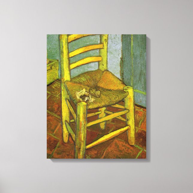 Lienzo Vincent van Gogh - La silla de Vincent con su pipa (Anverso)
