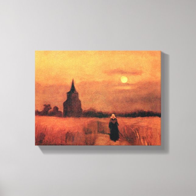 Lienzo Vincent Van Gogh - La Torre Vieja en los Campos (Anverso)